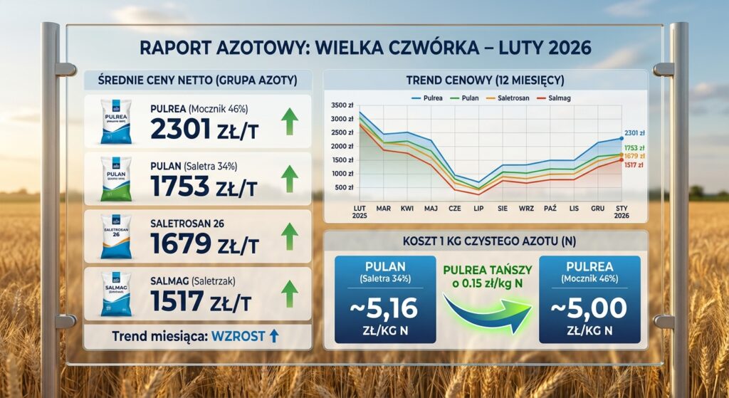 Nawozy Azotowe Luty 2026: Ceny i Opłacalność | Raport