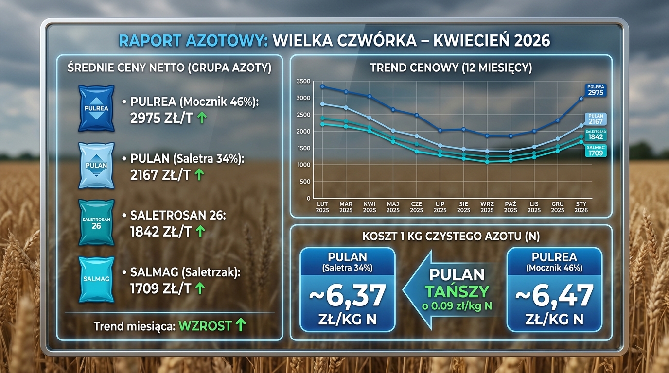 Cena nawozów azotowych – Cennik na kwiecień 2026 | Aktualizacja